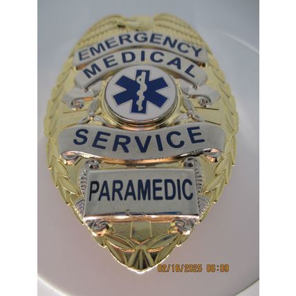Emergency Medical Service Gold Paramedic Breast Badge Closeout