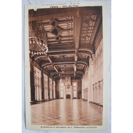 1930 postcard Calais Town Hall, Entertainment Room