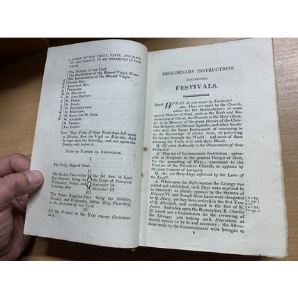 RARE* 1812 "COMPANION OF FESTIVALS & FASTS OF CHURCH OF ENGLAND" BOOK (P5)