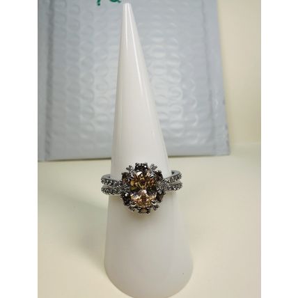 Bomb Party Sz8 Revealed BP Ring Fashion Jewelry RBP Smokey Topaz Rhodium P