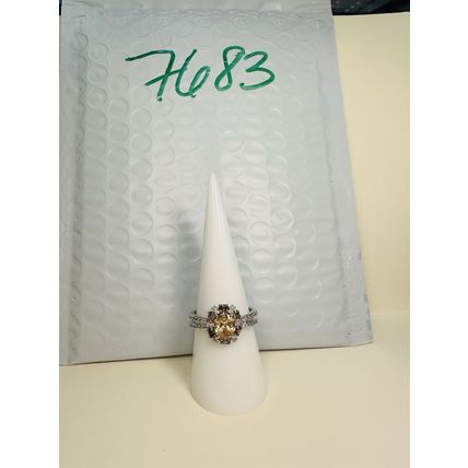 Bomb Party Sz8 Revealed BP Ring Fashion Jewelry RBP Smokey Topaz Rhodium P