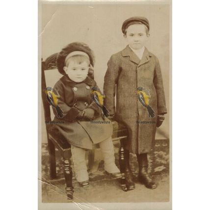 Smart Brother And Sister, Social History Postcard