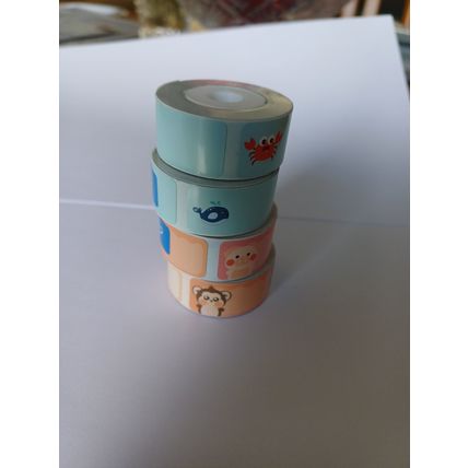Clabel THERMAL LABELS,4 X ROLLS, ANIMAL / SEA ANIMAL , 2 OF EACH, 40MM X 14MM