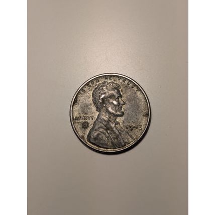 1943 Lincoln steel penny full date free shipping no reserve