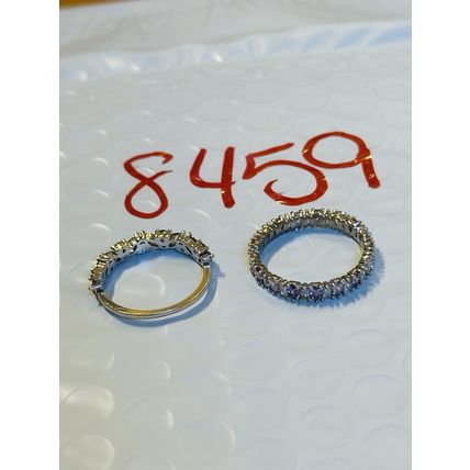 Bomb Party Sz7 Purple BP Ring Fashion Jewelry RBP 2Pc Rhodium P Band Set