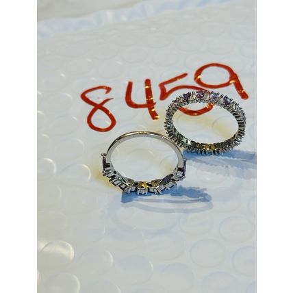Bomb Party Sz7 Purple BP Ring Fashion Jewelry RBP 2Pc Rhodium P Band Set