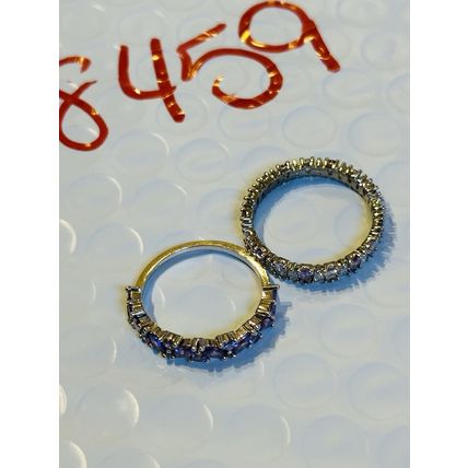 Bomb Party Sz7 Purple BP Ring Fashion Jewelry RBP 2Pc Rhodium P Band Set