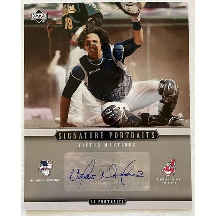 Victor Martinez Signed Autographed 2005 UD Portraits 8x10 Photo Cleveland : UDA
