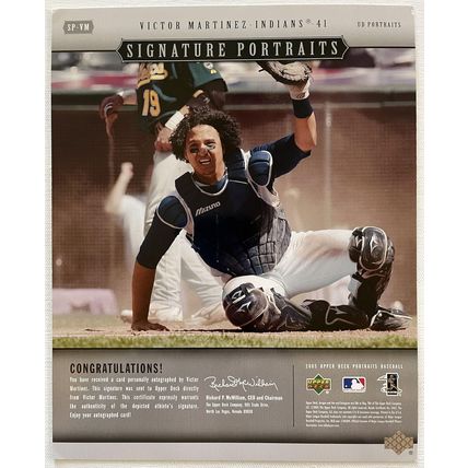 Victor Martinez Signed Autographed 2005 UD Portraits 8x10 Photo Cleveland : UDA