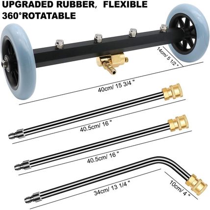 ZALALOVA Pressure Washer Undercarriage Cleaner, 16 Inch Power Washer Surface Cle