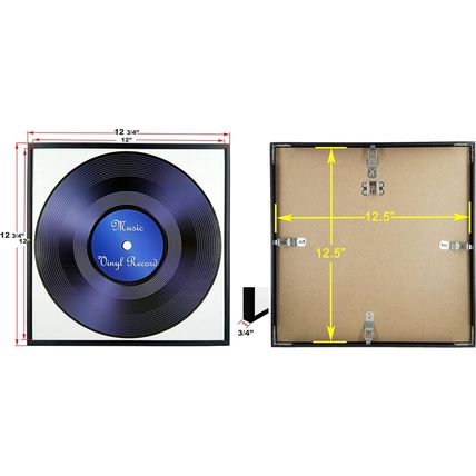 4 Pack, Aluminum Metal Black Music Record Album Frame 12.5X12.5 Inch Picture Fra