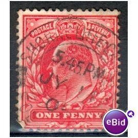 GB stamps 1902-10 KEV11 - 1d SG219 Shorncliffe 1