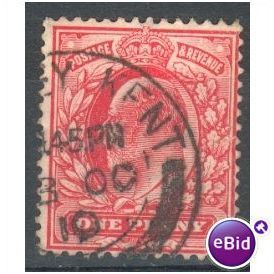 GB stamps 1902-10 KEV11 - 1d SG219 Bromley 12