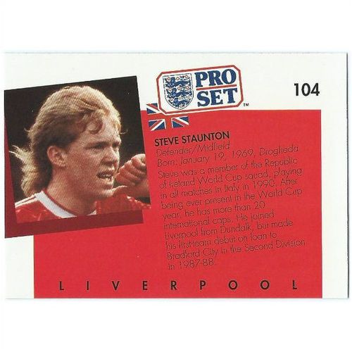 1990/1991 Pro Set Footbal - #104 - Steve Staunton