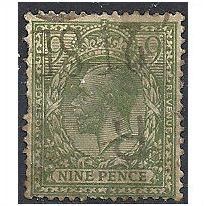 1922 SG393a 9d Olive-Green Watermark Royal Cypher Average Used...