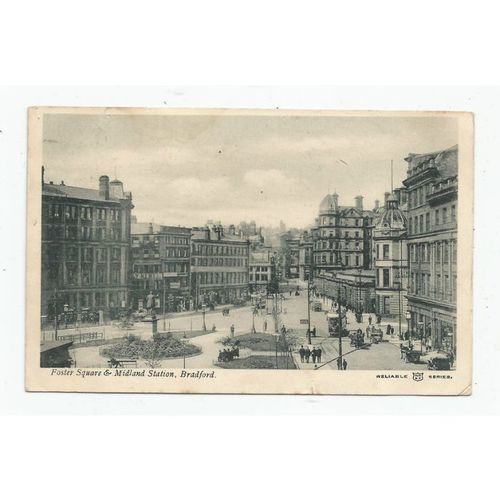 NICE PRINTED POSTCARD of FOSTER SQUARE & MIDLAND STATION BRADFORD YORKSHIRE(506)