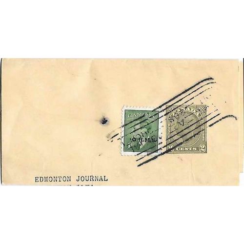 Canada #W21 Postal Wrapper USED Uprated OHMS George VI