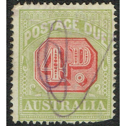 Australia 1938 Postage Due 4d Carmine and Green SGD116 AvU