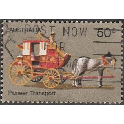 Australia 1972 50c Value. Pioneer Life. Transport, Stage Coach. Fine Used.