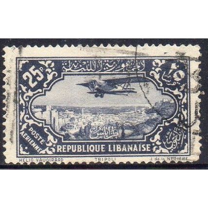 Lebanon 1930-31 Airmail - Potez 29-4 Biplane over Landscape 25 Pia Used