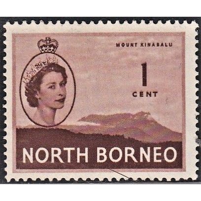 NORTH BORNEO 1954 1c Mount Kinabalu, SG 372 (Scott #261), mint hinged