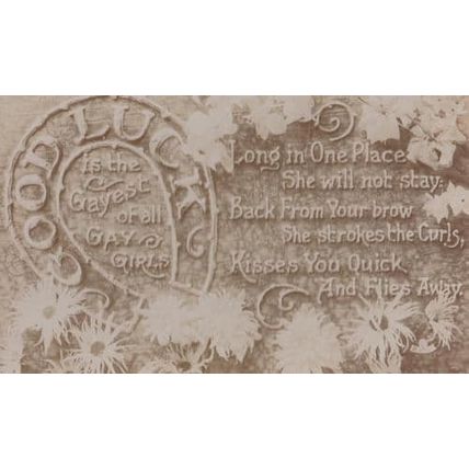 Kiss Me Quick Stroking Curls Gayest Of Gay Girls Antique Good Luck Postcard