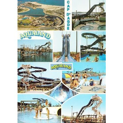 French Aqualand Water Theme Park Ride Roller Coaster Photo Postcard s