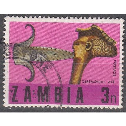 Zambia 1970 Michel 66 O Cote (2002) 0.10 Euro Hache de cérémonie Cachet rond