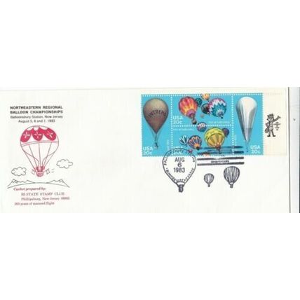United States 1983 North Eastern Regional Balloon Championships Cover Unused VGC