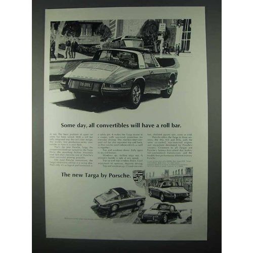1968 Porsche 911L Targa Ad - Convertibles Have Roll Bar
