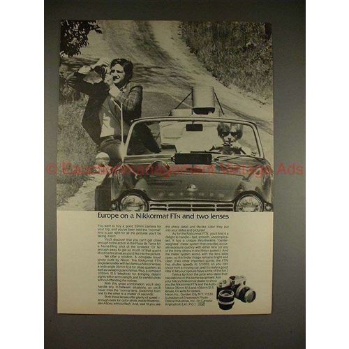 1970 Nikon Nikkormat FTN Camera Ad - Europe on 2 Lenses