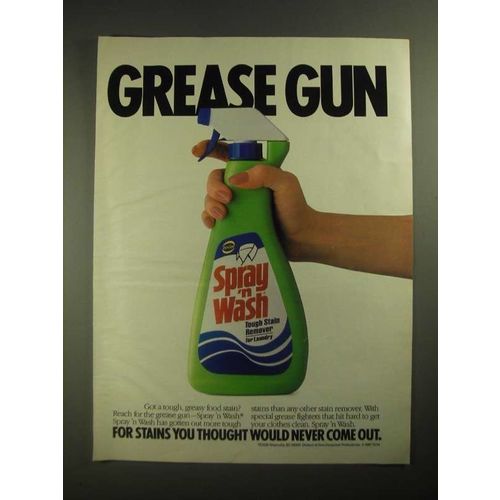 1987 Spray 'n Wash Ad - Grease Gun