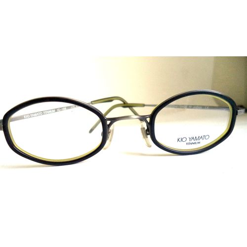 New Kio Yamato Eyeglasses UNISEX Black Titanium IC-106 Silver Glasses Japan