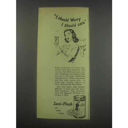 1947 Sani-Flush Cleaner Ad - I should worry I should care