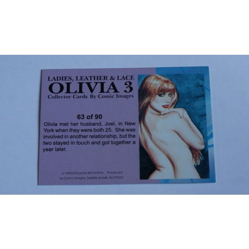 Olivia 3 Ladies, Leather & Lace Base trading card # 63 (A) 1994, Comic Images