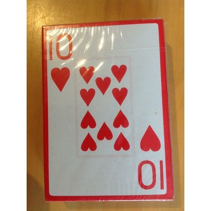Giant Face Plastic Coated Playing cards deck Red Poker Size BNIP