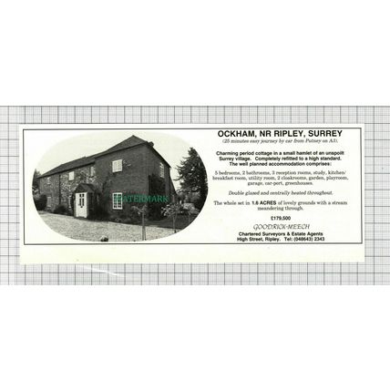 C2998) Ockham Nr Ripley Surrey House Sale Advert - 1981 Clip