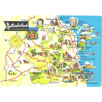 United Kingdom; land map; Northumberland