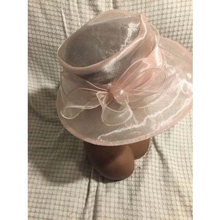 Josette Orgaanza-Bow Dressy Hat Pale Pink One Size