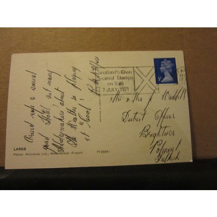 AERIAL VIEW OF LARGS, Ayrshire Used postcard 1971 postmark