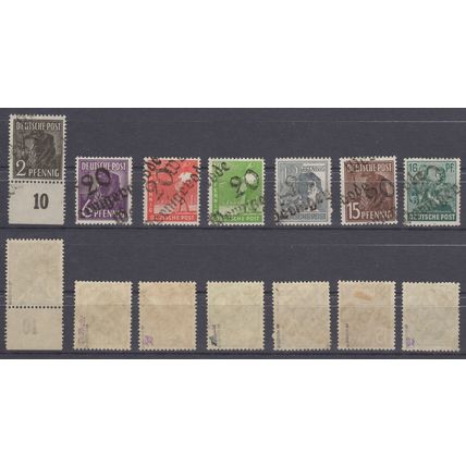 Germany 1948, Stamps of '47-48 w/dist. OP. Mi #166IV-175IV, 177IV, 179IV-180IV