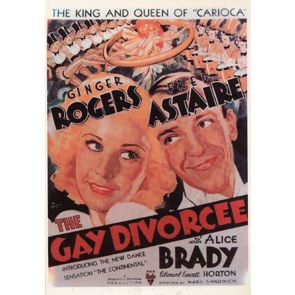 The Gay Divorcee Alice Brady Film Movie Rare Spanish Cinema Poster Postcard