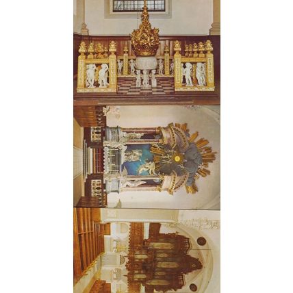 Vor Frelser Kirke Copenhagen Church Orglet Alteret Dobefonten 3x Postcard s