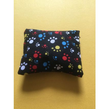 Pet Cushion Black/Rainbow Paw Prints (3) 1:12th Dolls House