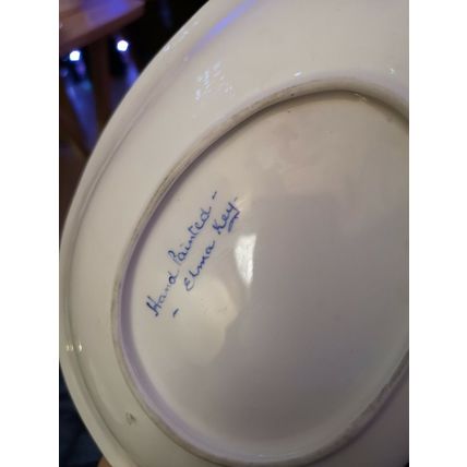 Odd Shaped Serving Plate Hand Painted Elma Key