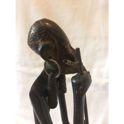 Nude African Male Statue Bronze / Brass Metal