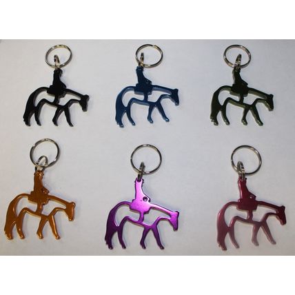 Aluminum Western Horse Key Chain - Choice of Black Blue Green Orange Purple Red