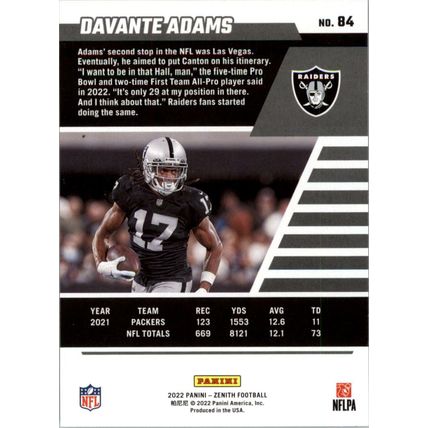 2022 Zenith Football Davante Adams