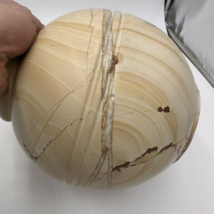 Sedlak Interior Marble Vase Urn USA Crackled Design Stone Heavy Home Decor