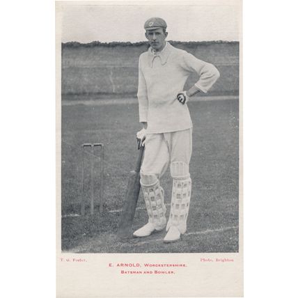 Ted Arnold Worcester Cricket Player Antique Postcard